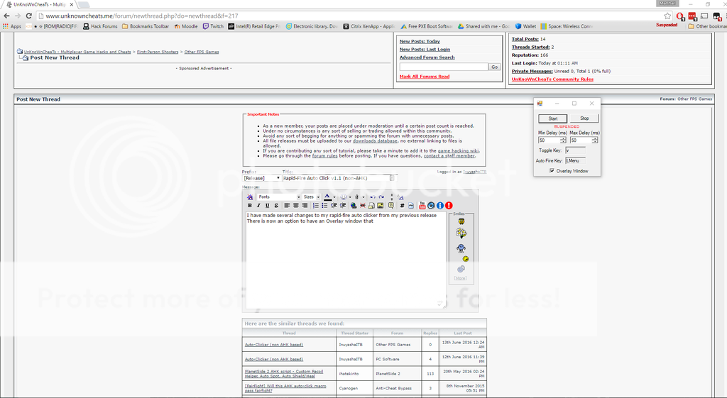 [Release] RapidFire Auto Click v1.1 (nonAHK)